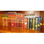 SHELF OF ASSORTED VINTAGE LEATHER BOUND BOOKS
