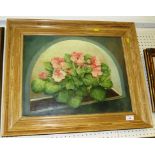 FRAMED STILL LIFE ACRYLIC ON CANVAS OF FLOWERS