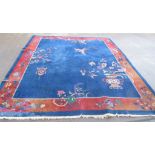 LARGE BLUE GROUND RUG (APPROXIMATELY 310CM X 270CM) (A/F)