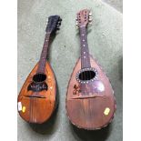 TWO WOODEN MANDOLINS (A/F)