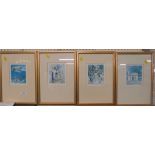 FOUR SMALL FRAMED AND GLAZED ENDORSED LIMITED EDITION PRINTS AFTER STUBLEY