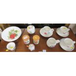 QUANTITY OF PORTMEIRION TEA AND TABLE WARE INCLUDING CUPS, SAUCERS, BOWLS AND SMALL LIDDED POTS