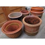 SELECTION OF TERRACOTTA, PLASTIC AND CERAMIC PLANTERS AND POTS