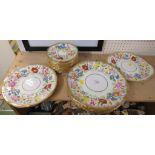 FLORALLY DECORATED HAMMERSLEY 'QUEEN ANNE' BONE CHINA PLATES