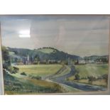 FRAMED AND MOUNTED WATERCOLOUR OF STOKE CANON DEVON, SIGNED ANTHONY JOHNSON '85 LOWER RIGHT