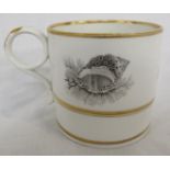 Worcester Barr, Flight and Barr porcelain coffee can bat printed with three vignettes of shell and