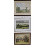 Farm and cottages oil on board signed Gladys Beeson lower right, 26.5cm x 36.5cm, framed;