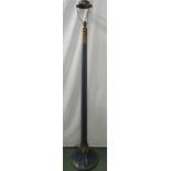 Light blue and gold painted oriental decorated fluted standard lamp