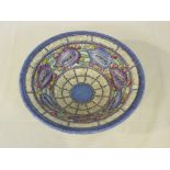 Charlotte Rhead trellis pattern bowl, height 8cm, diameter 24.5cm