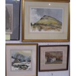 Three watercolours by Terry Logan - 'Pen y Ghent' (29.5cm x 41.5cm), 'Near Lea Yeat in Dentdale' (2