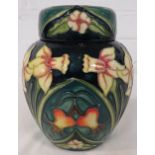 Moorcroft Pottery Daffodil ginger jar with lid, factory stamp and painted letters and numbers, (c)