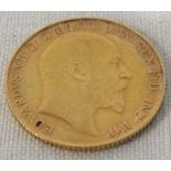 1908 Edward VII gold half sovereign