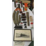 Assorted Hornby Dublo accessories including various sections of track, Railer RD 863499, buffers,