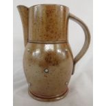 Alistair Young (British, 20th / 21st century) salt glaze buff stoneware jug with white porcelain