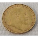 1908 Edward VII gold sovereign