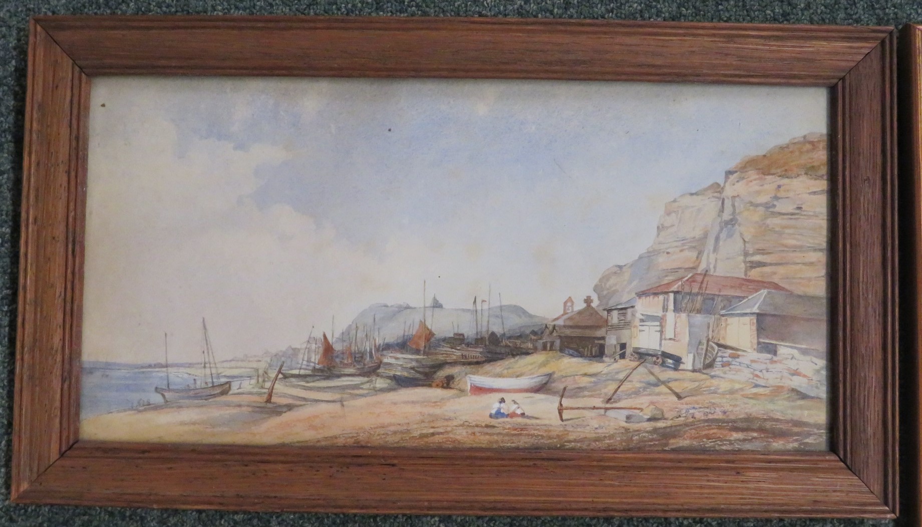 Four watercolour coastal / fishing scenes, no signatures (apparently by the same hand- 24cm x - Image 2 of 5