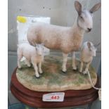 BORDER FINE ARTS 'BLUE FACED LEICESTER EWE & LAMBS', LIMITED EDITION 216/950, WITH CERTIFICATE