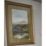 *addition to catalogue* MOORLAND GOUACHE SIGNED LOWER LEFT, FRAMED AND GLAZED