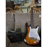 IRIN SIX STRING ELECTRIC GUITAR AND STAGG AMP