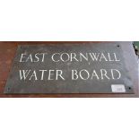 BRASS PLAQUE 'EAST CORNWALL WATER BOARD'