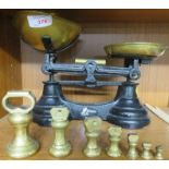 SET OF LIBRASCO WEIGHING SCALES WITH PANS AND WEIGHTS