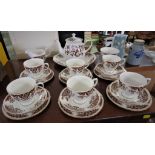 COLCLOUGH CHINA TEA SERVICE DECORATED WITH FLOWERS