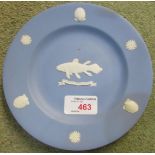 WEDGWOOD JASPER WARE COMMEMORATIVE PLATE 'THE FIRST WORLD FAMOUS COELACANTH' SIGNED 'WITH DEEP