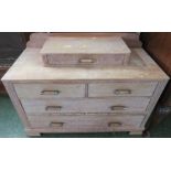 LIMED OAK FIVE DRAWER DRESSING CHEST