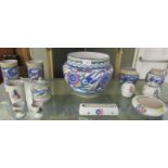 ASSORTED POOLE POTTERY INCLUDING LARGE PLANTER, VASES, EGG CUPS AND JUG