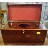 MAHOGANY VENEERED TEA CADDY