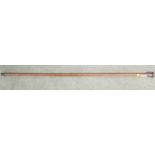 WOODEN WALKING CANE WITH HALLMARKED SILVER CAP