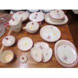 QUANTITY OF CROWN DEVON 'STOCKHOLM' CHINAWARE INCLUDING TEA AND COFFEE POT, PLATES AND LIDDED