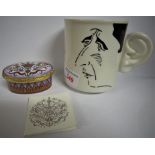 CARLTON WARE MUG CELEBRATING ENGAGEMENT AND PUBLICATION OF CHARLES CHARMING'S CHALLENGES ON