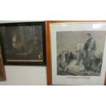 TWO FRAMED AND GLAZED PRINTS - 'THE PHILOSOPHER IN CONTEMPLATION' AND 'THE DEATH OF THE WILD BULL'