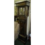 STAINED OAK LONGCASE CLOCK CASE (NO DIAL OR MOVEMENT)
