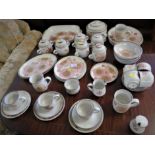 QUANTITY OF DENBY DINNER AND TEA WARE DECORATED WITH FLOWERS