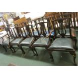 A set of ten mahogany framed dining chairs (including two carvers) with lyre backs, horsehair