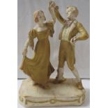 Royal Vienna Wahliss porcelain figural group of lady and gentleman dancing, with applied blue mark