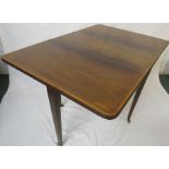 Edwardian inlaid mahogany folding occasional table, banded with ebony and boxwood stringing and