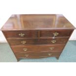 Early 19th century dark mahogany chest of two short over three long graduated drawers with