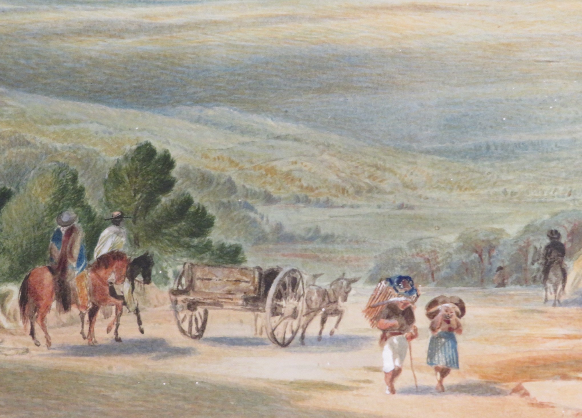 Cross Buchanan - horse, cart and figures on plain, watercolour, signed lower left, (19cm x 41cm), - Image 3 of 4