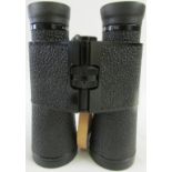 Carl Zeiss 10 x 40B MC Notarem binoculars, with two yellow objective filters, and brown leather