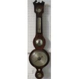 An early 19th century rosewood barometer by Spiegelhalder, 73 South Street Exeter. The silvered