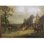 After Dean Wolstenholm - The Essex Hunt near Epping, simulated oil painting, (62cm x 81cm), in a