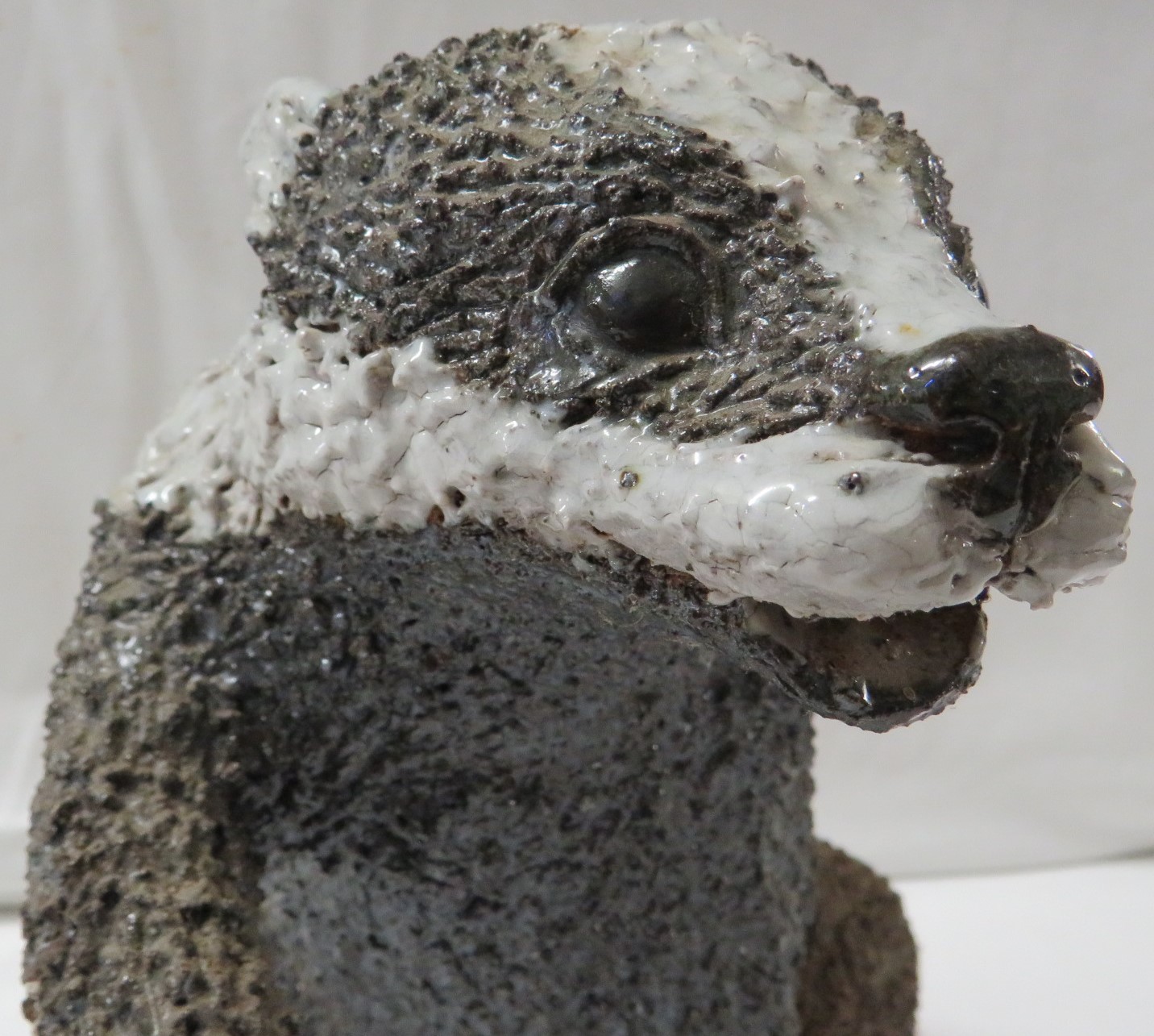 Gil Tregunna studio pottery figure of a crouching badger, signed, length 41cm, together with a - Image 8 of 10