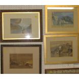 Four 19th century watercolours of Italian lakes and countryside: (1) titled and dated in pencil