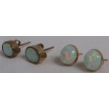 Two pairs of opal earrings