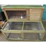 LIBERTA WOODEN TWO TIER RABBIT HUTCH WITH RUN AND RAMP