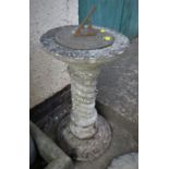 METAL SUNDIAL ON TWO PIECE COMPOSITE STONE BASE