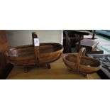 TWO SMALL WOODEN TRUGS